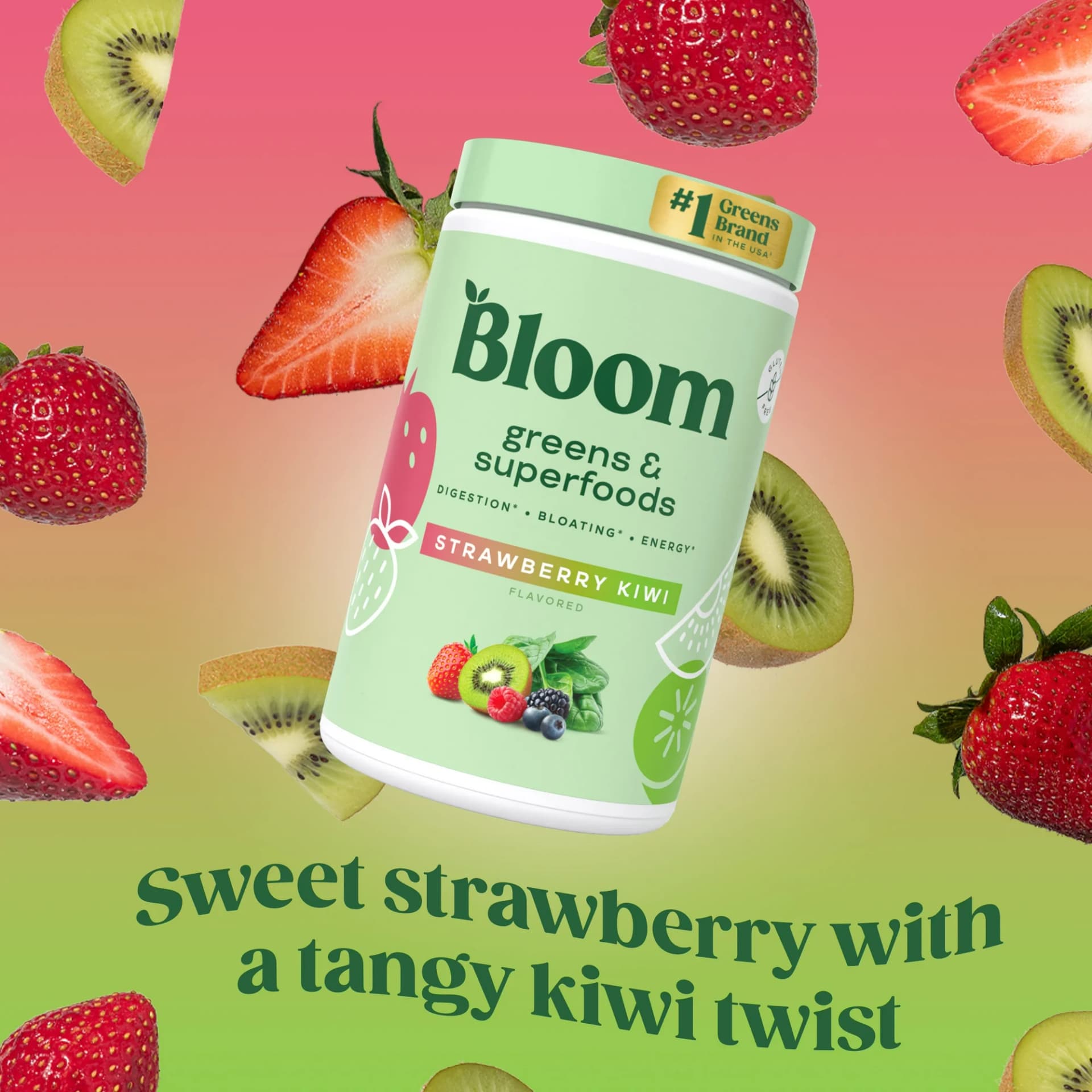 Polvo de Verduras y Superalimentos, Fresa Kiwi, 25 Porciones