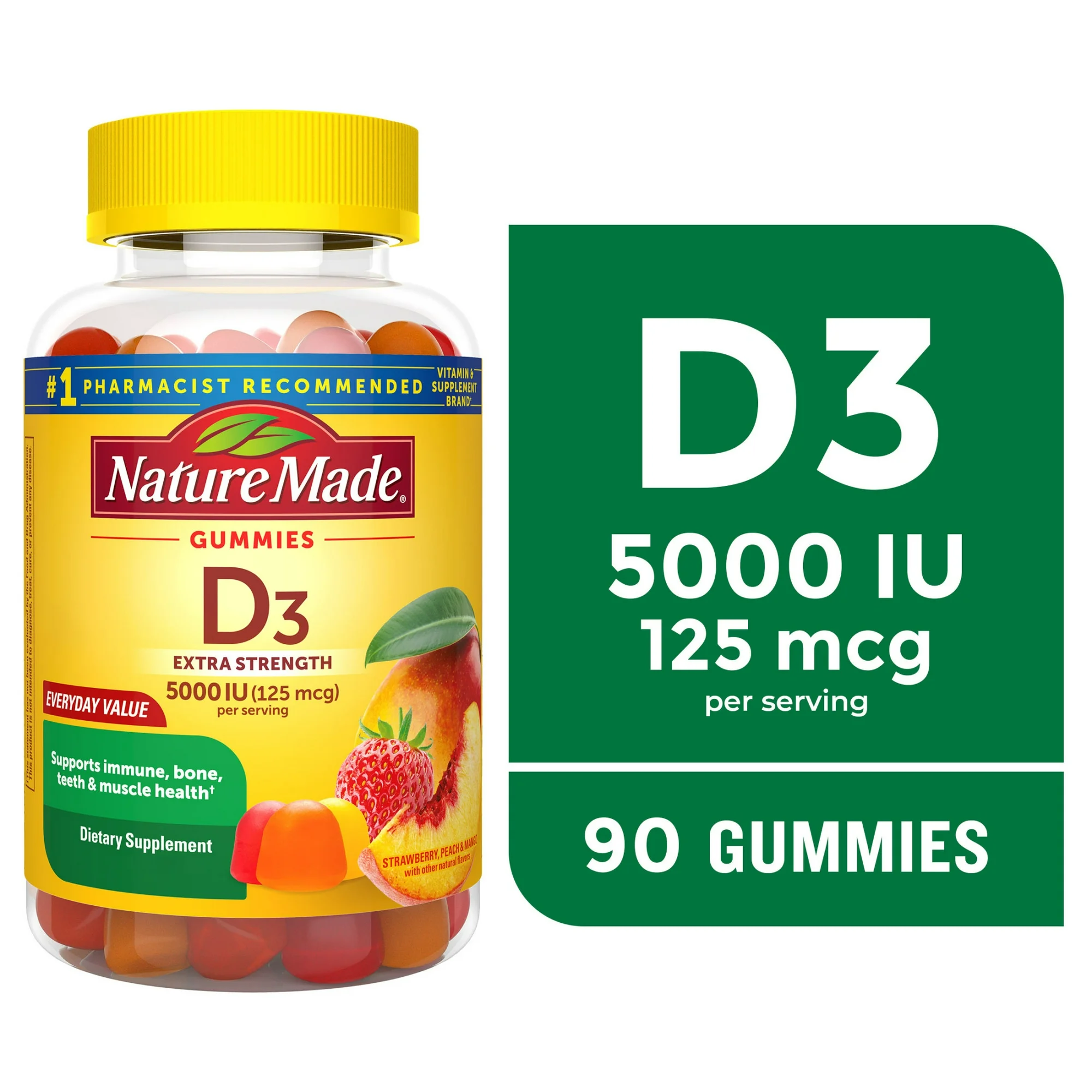 Vitamina D3 de Fuerza Extra 5000 IU (125 mcg)