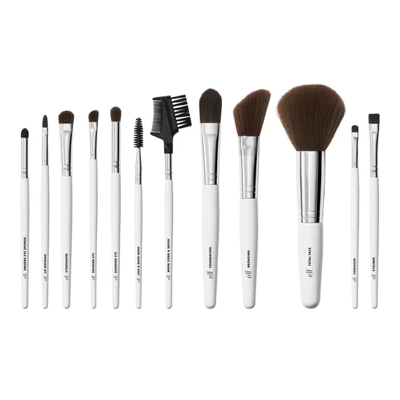 e.l.f. Kit Profesional de Brochas de Maquillaje, Juego de 12