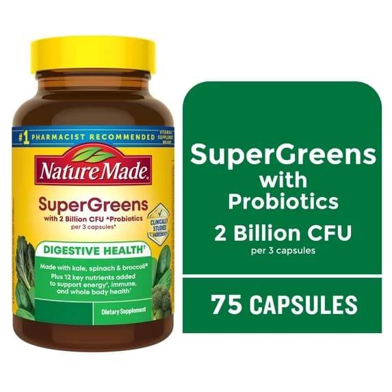 Super Greens con Cápsulas de Probióticos