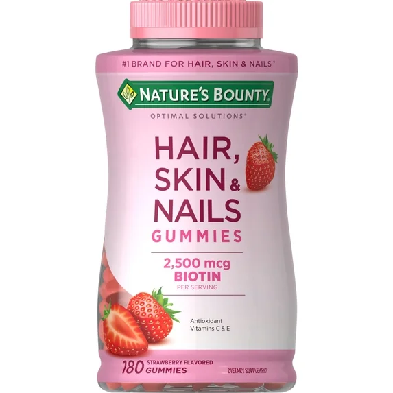 Gomitas de Fresa para Cabello, Piel y Uñas